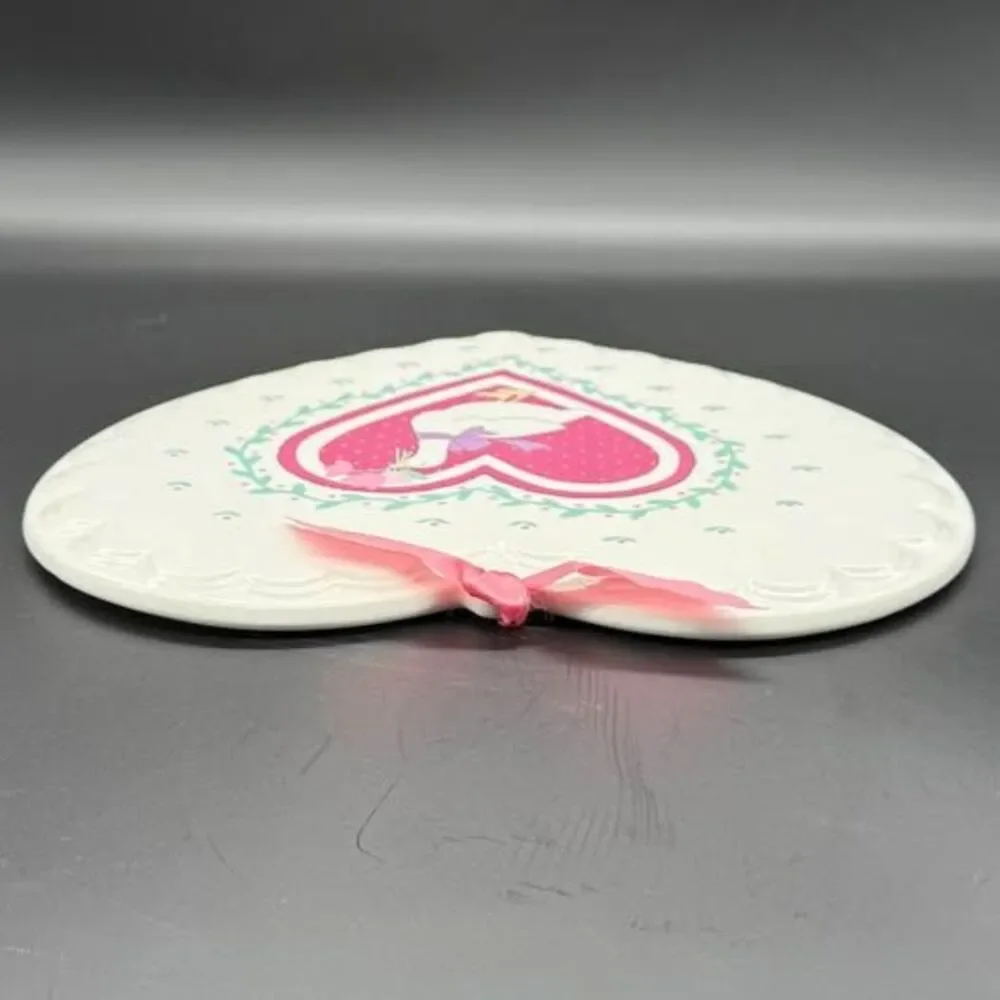 Vintage 1987 Treasure Craft Heart Shaped Goose Wall Plaque